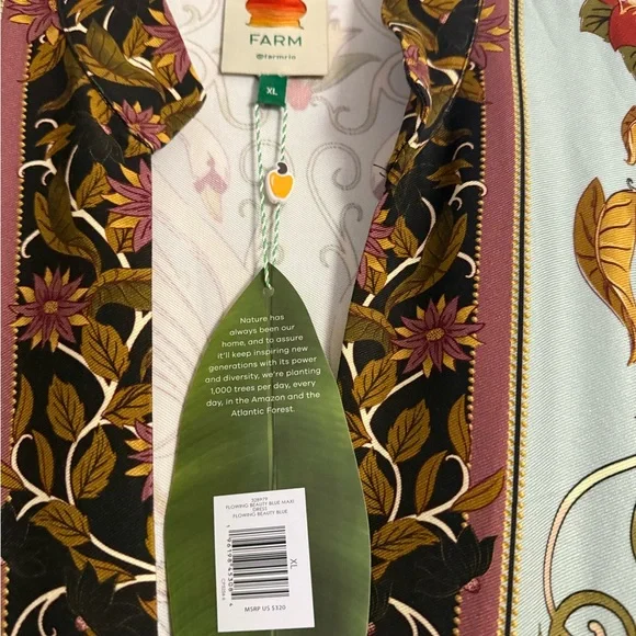 NWT Farm Rio Long Floral Patterned Maxi Dress - Picture 3 of 5